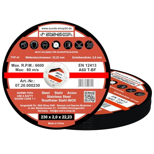 Dischi Da Taglio SBS Professionali Per Metalli - 25 Pezzi Da 230x2mm Extra Fini Per Smerigliatrici - Foto 3