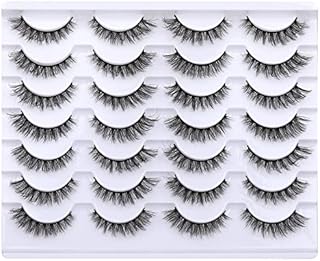 Newcally Cat Eye Lashes Natural Look False Eyelashes Short Wispy 3D Fluffy Fake Eye Lashes Pack 14 Pairs
