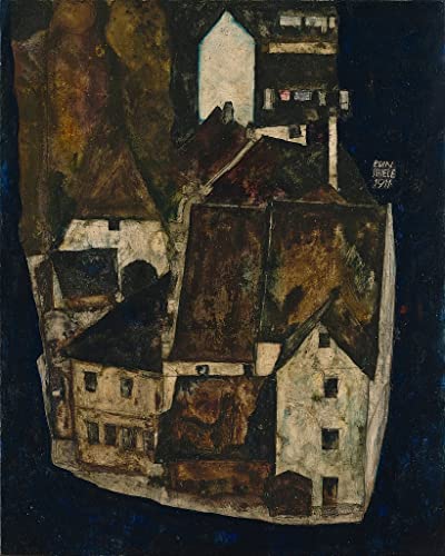 Tableau Egon Schiele Dead City III impression sur toile déco salon 60x90cm