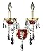 2-Light Hanging Fixture with Clear Crystal (Swarovski Strass/Elements Crystals)