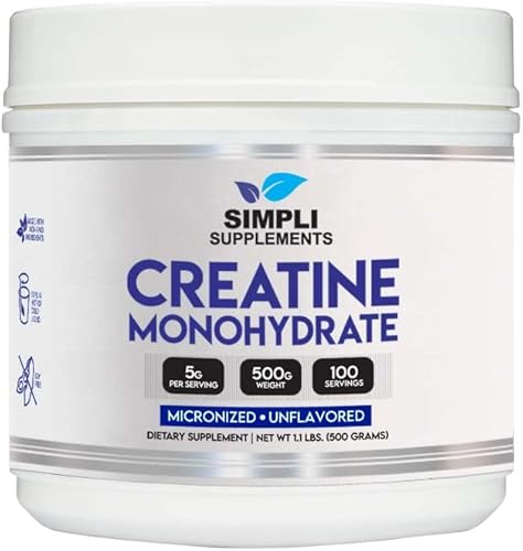 Miniatura 4 de Monohidrato de creatina premium en polvo 17.64 oz  La mejor creatina para hombres y mujeres  Suplemento nutricional de creatina sin sabor para