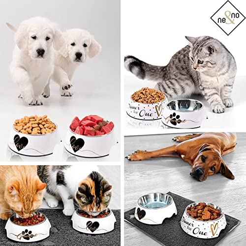 ne&no® Futternapf 2er Set für mittlere Hunde, Katzen oder Welpen [Unique Design by NE&NO] Fressnapf Hund rutschfest | Futternapf Hund (Gr.: M / 350 ml) Hundenapf mittelgroße Hunde | Fressnapf Katze