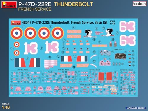 Miniart 1:48 P-47D-22E Thunderbolt Francés kit básico de plástico para modelistas 3