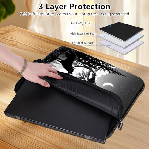 Bolso para laptop de 10 pulgadas con diseño Wolf Mountains miniatura 4