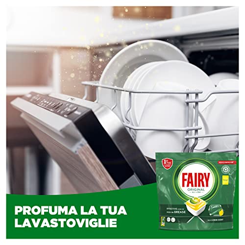 Fairy Detersivo Pastiglie Lavastoviglie, Brillantante, 248 Capsule Lavastoviglie, Original Limone, Azione Pulente Al Primo Lavaggio, Efficace Sul Grasso Incrostato Con Azione Brillante - 6