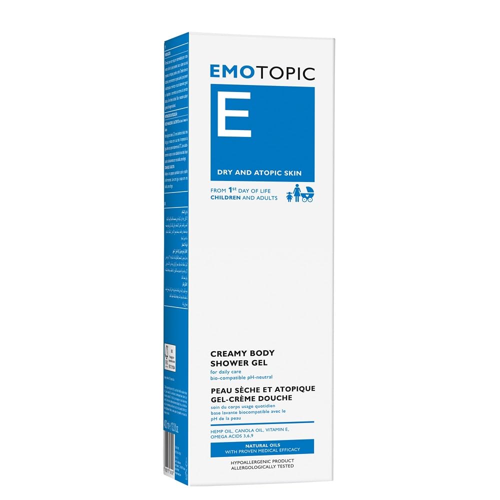 Pharmaceris Emotopic, Creamy Body Shower Gel, Bio Compatible, Hypoallergenic Gel for Dry and Atopic Skin Prone to Irritation, Neutral pH - 400 ml