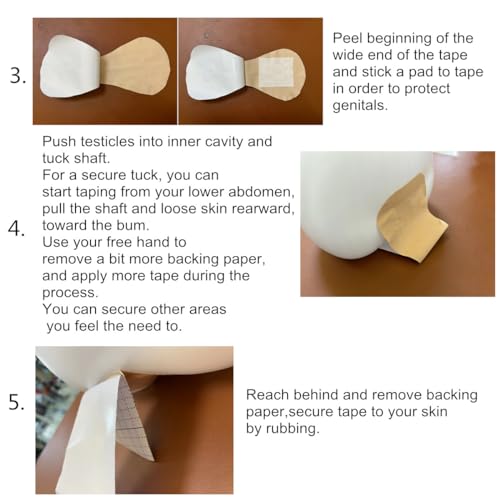 DIY Make Your Own Tucking Tape, Gaff Alternative, T Tape for Trans Femmes, Crossdressing, NB, Cosplayers, Drag Queens - Flexible, Breathable, Easy to Cut 5.9 inches X 16.4 ft4