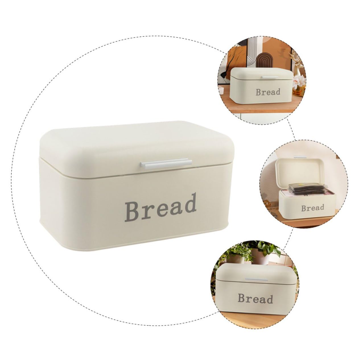 TEHAUX Scatola Porta Pane in Metallo Antiruggine con Coperchio Ribalta Contenitore Ermetico per Conservazione Pane Fresco Bauletto da Cucina per Tavolo Resistente e Pratico per Casa e