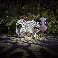 PRTECY Daisy Cow Garden Solar Light Outdoor Decor, Color Changing Hollowed-Out Daisy Cow Garden Figurine Metal Decorative Cow Lamp for Outdoor Patio Yard Art Decoration