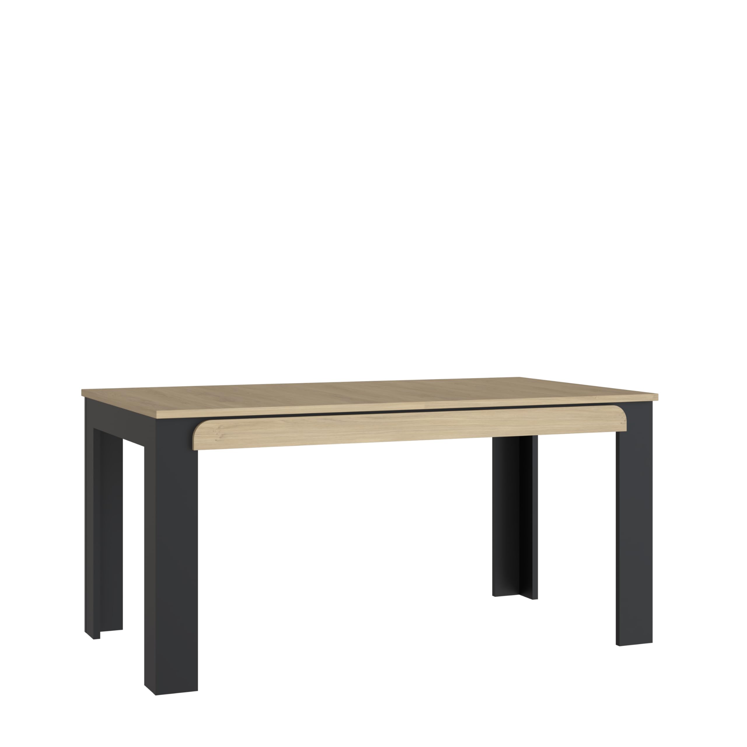AVANTI TRENDSTORE - Sedrina - Tavolo moderno per sala da pranzo con funzione estraibile in legno laminato di colore denver oak, allungabile fino a 206,6 cm. Dimensioni: LAP 160-206,6x78,2x90,2cm