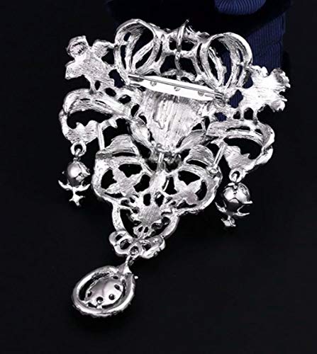 Extra Large Antique Vintage Art Deco Victorian Style Silver Tone Imitation Diamond Clear Rhinestone Statement Bridal Wedding Brooch Pin #TOP2