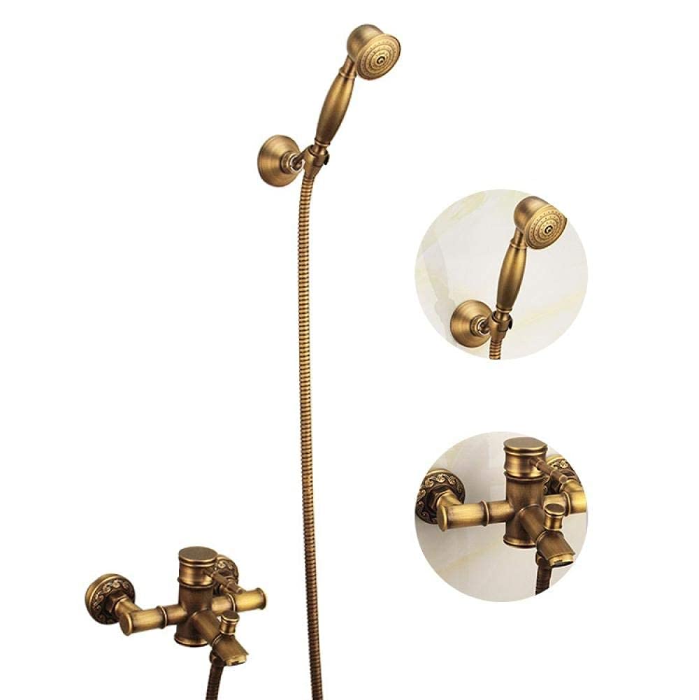 Ensemble de douche en laiton antique avec douchette à main