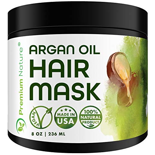 Argan Oil Hair Mask Deep Conditioner - Sulfate Free Conditioning Hair Treatment for Damaged & Dry Hair Repair & Growth All Natural Gentle for Curly & Color Treated Hair Hydrates 1 pack