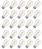 25 Pack LED S14 Replacement Light Bulbs, 2W Shatterproof Waterproof Outdoor String Light Bulbs,E26...