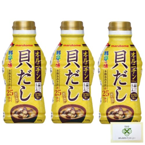マルコメ 液みそ 料亭の味 貝だし 430g 【3本セット】しじみ 液体味噌 液 味噌 みそ汁 だし入り 出汁入り オルニチン /みんなのパントリーカードセット