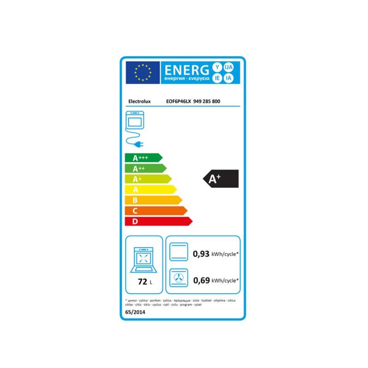 Four Intégrable 72l 60cm Pyrolyse Inox - EOF6P46LX