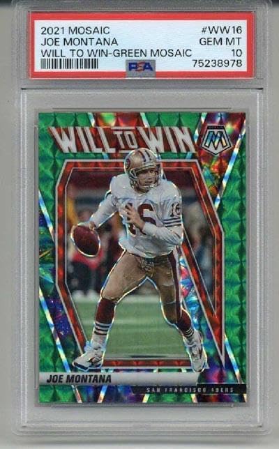 2021 Panini Mosaic Will To Win Mosaic #ww16 Joe Montana 49ers Psa 10 Rare - Football Cards
