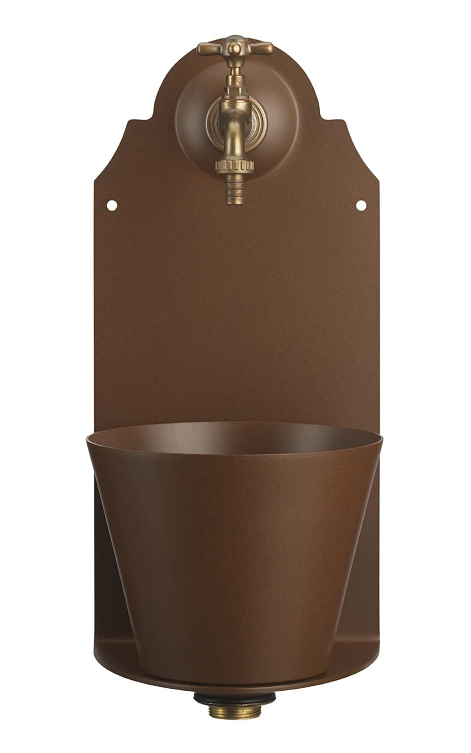 Belfer 42PR Fontana a Parete in Solido Alluminio con Rubinetto in Ottone e Vaschetta Colore Ruggine
