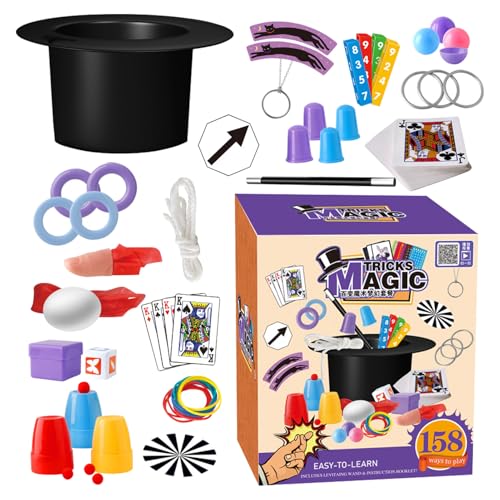 Magic Kit Set - Kids Magic Tricks, Tools Magician para principiantes | Guía completa de instrucciones de magia, set de aprendizaje interactivo, divertido show de magia para el cumpleaños para el cumpl