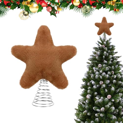 Estrella de árbol de Navidad de Peluche para decoración del hogar, de Estrella para exhibición Interior y Exterior en Chimenea, Estante, Oficina, Mesa, Dormitorio,