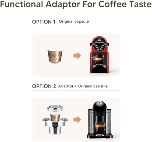 Miniatura 5 de Adaptador de cápsulas de café reutilizables de acero inoxidable compatible con nespresoVertuo ENV135 GCA1 DIY, DIY tu sabor de café, 1.35 onzas,
