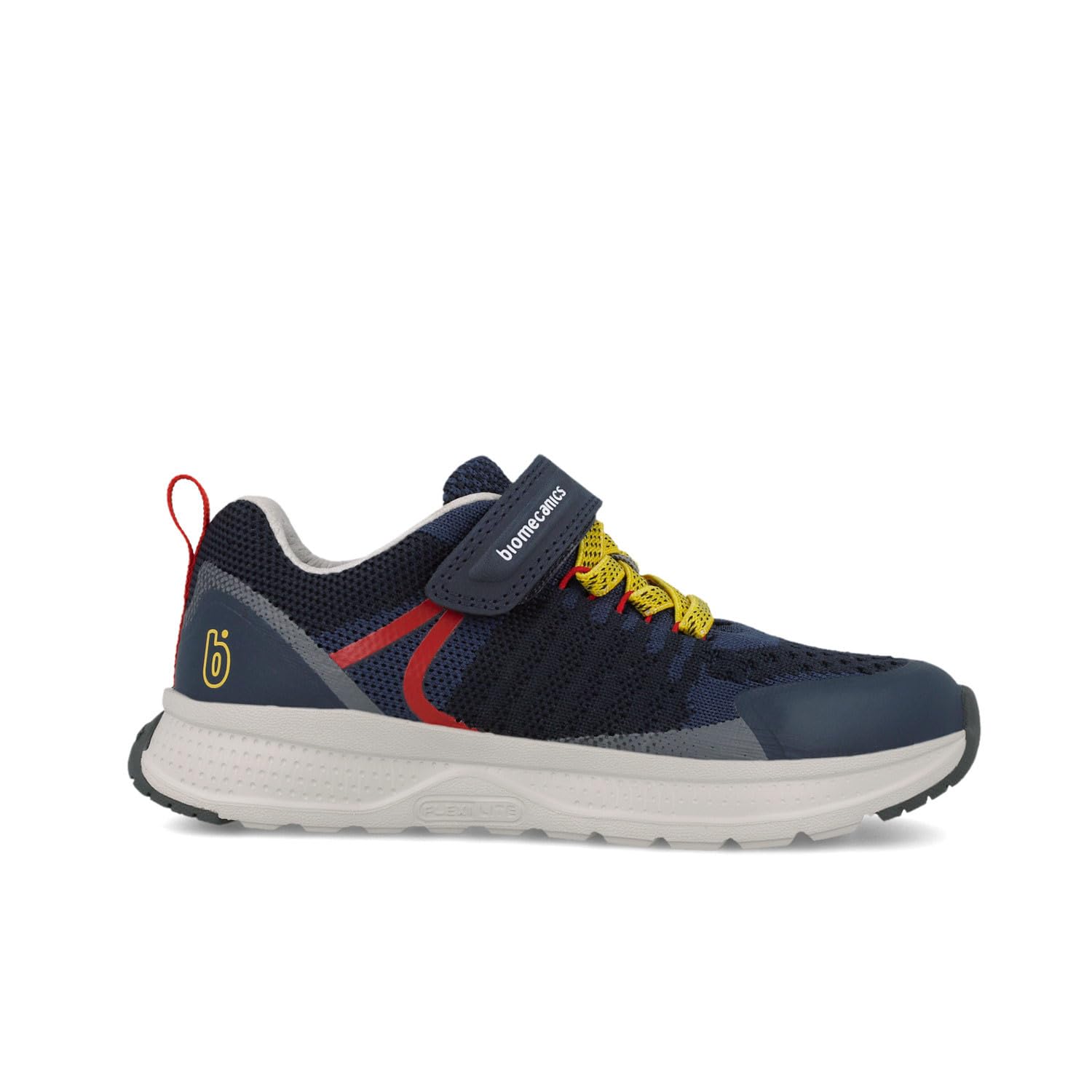 Biomecanics Zapatillas Niño 251250-A054 | Gris, Negro y Lima/Naranja | Cierre Adhesivo + Elásticos | Transpirable y Antideslizante