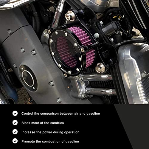 Image of Sporacingrts CNC Black Air Cleaner Filter for Sportster Police XL883P | CNC black motorcycle air cleaner filter compatible with Sportster Police XL883P for improved airflow and reliable filtration.