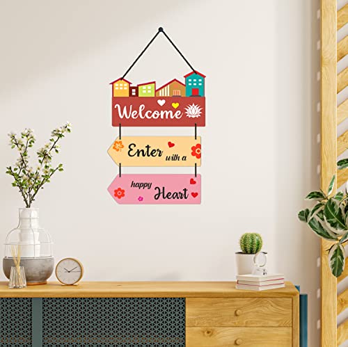 Image of Expleasia, Exuberant & Luxury Decor Decorative Wall Hanging Wooden Decoration Item for Home Office Living Room Bedroom Decoration Items Home Decor Gift Items (Welcome)