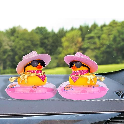 image for MuMyer Rubber Duck for Car Dashboard, Cowboy Duck Car Dashboard Orname