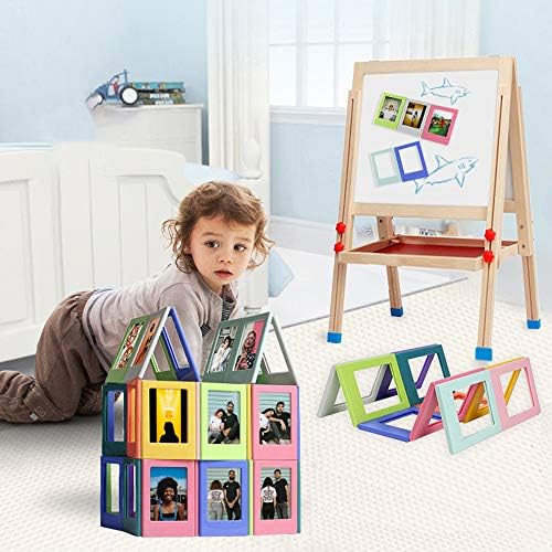 BOROMI Polaroid Photo Frame, Magnetic Photo Frame, 10 PCS Colorful 3-Inch Magnetic Changeable Combination Creative Mini Polaroid DIY Photo Frame