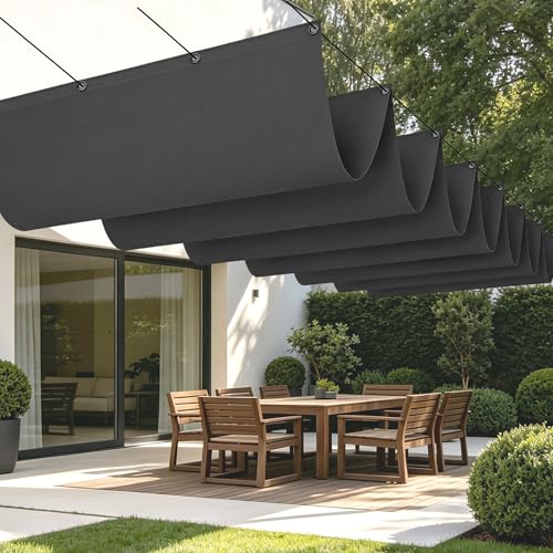 Voile d'ombrage rectangulaire 750x440 cm résistant à l'eau pour terrasse