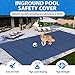 iCOVER Inground Pool Safety Cover, 16x32ft Rectangle Winter Safety Pool Cover for Inground Swimming Pools, Winter Pool Cover, Pool Covers for Inground Pools, Triple Stitched for High Strength, Blue
