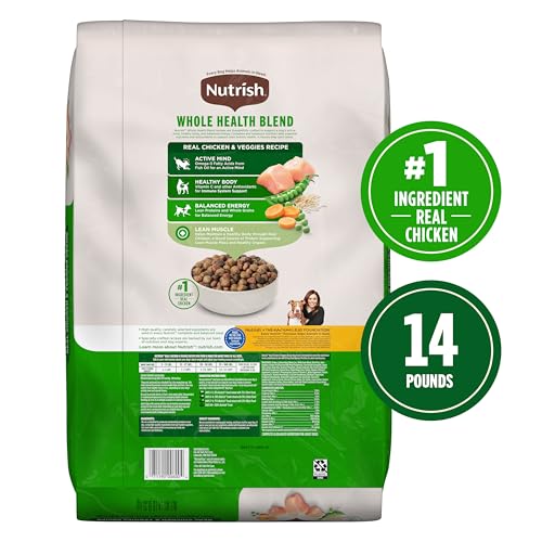 Nutrish Real Chicken & Veggies Recipe Whole Health Blend Dry Dog Food, 14 lb. Bag, Packaging May Vary (Rachael Ray) - Image 4