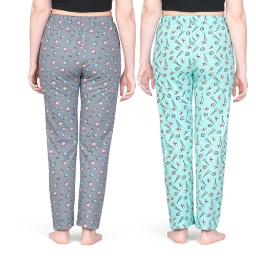 Image of ARIEL Women's Cotton Printed Pyjama pack of 2