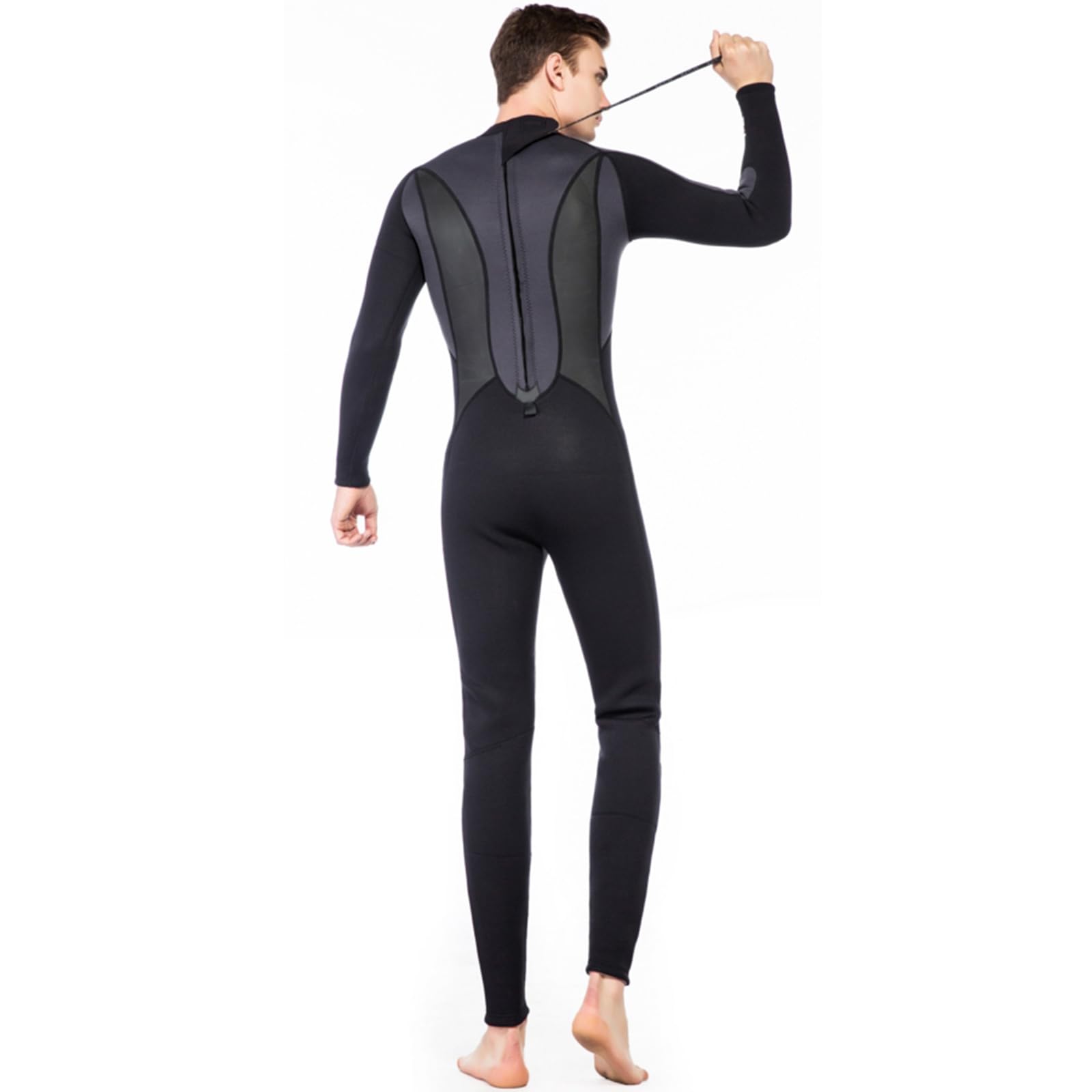 Muta da uomo e da donna, 3 mm, a maniche lunghe, in neoprene, con cerniera posteriore, per pesca a lancia, surf, snorkeling, canoa