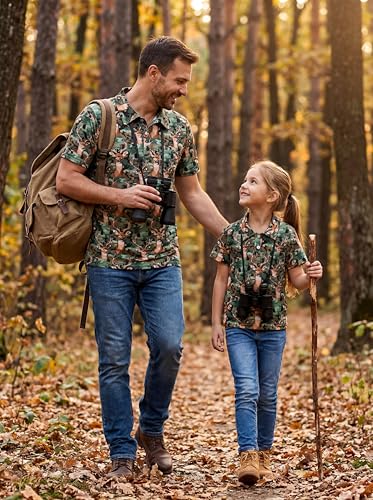 Image of Unique Baby Boys Daddy and Me Matching Fish Pattern Polo Shirt