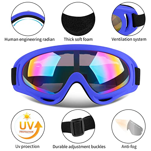 Image of COOLOO Ski Goggles, 2 Pack Snow Goggles Snowboard Goggles for Men Women Kids - UV Protection Foam Anti-Scratch Dustproof
