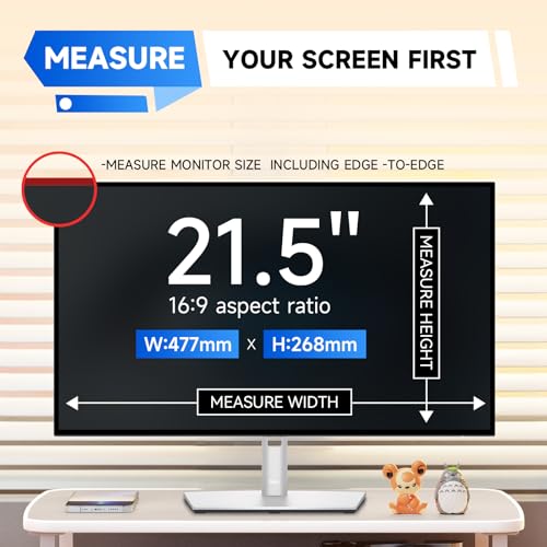Image of IPROKKO 2 Pack 21.5 inch Anti-Blue Light Monitor Screen Protector for 16:9 Widescreen, Removable Anti Glare Blue Light Blocking Screen Filter, Anti-UV Eye Protection PC Computer Film [Washable Wipes Clean]