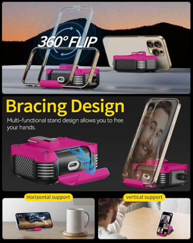 Image of Pohgelan for AirPods Pro 3 Case with Safety Lock-Rose red | Magnetic Automatic Lock with Cleaning Kit&Keychain,Compatible with Magsafe