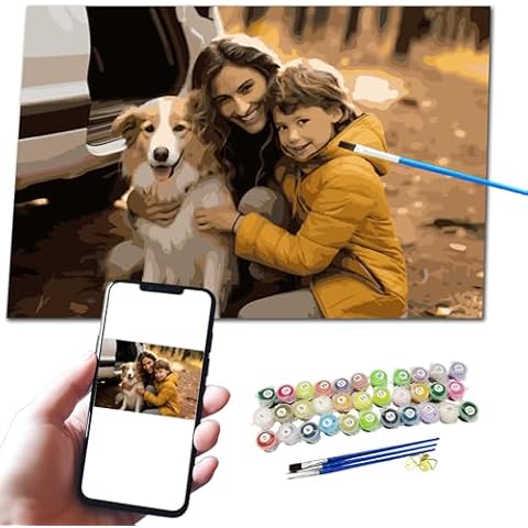VICSPORT Custom Paint by Numbers for Adults Beginners, Personalized Customized Photo Picture DIY Paint by Numbers Set (16" x 20") Cover