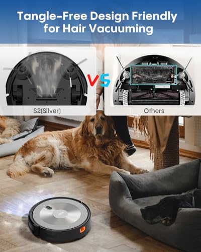 Image of Robot Vacuum and Mop Combo, 5000Pa 3-in-1 Robotic Vacuum Cleaner, Brushless Motor, Tangle-Free Design, Smart App /Alexa Control, Auto Charging & Schedule, ideal for Pet Hair, Hard Floor and Carpet