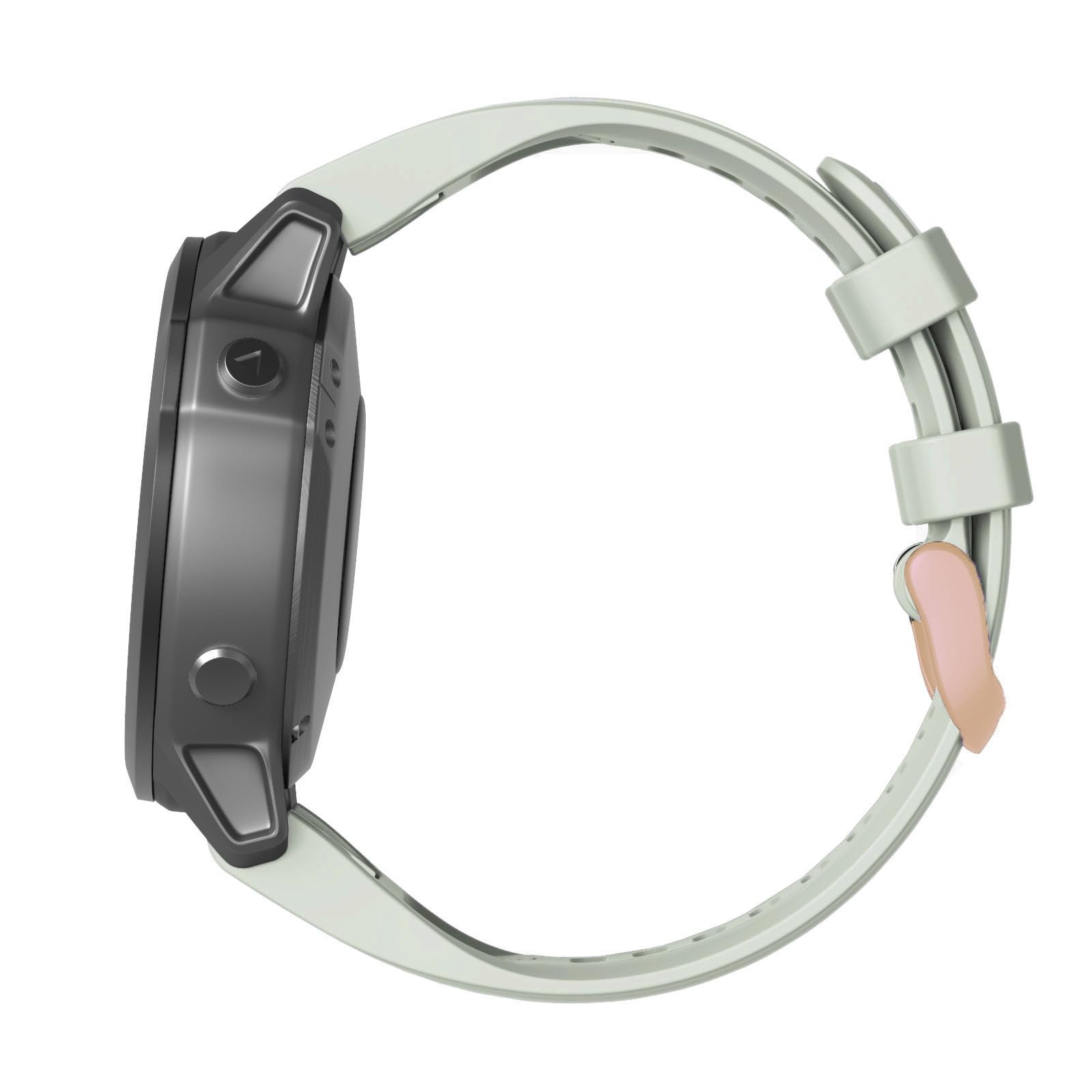Pingwen Band Strap Compatible for Garmin Fenix 7S/Fenix 6S Band Silicone Watch Band Replacement for Smartwatches (Ivory+pink) - Image 4