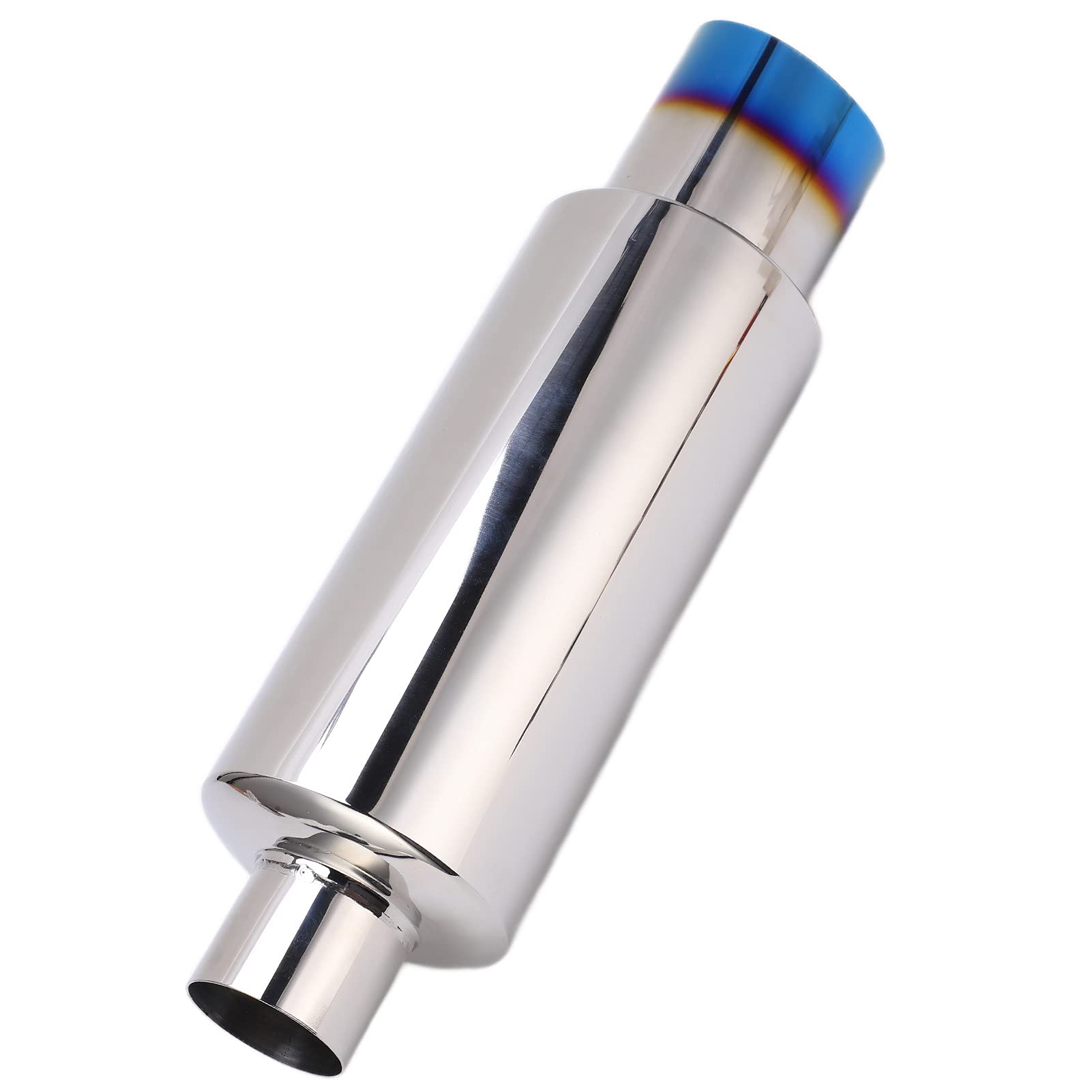 Tbest Silenciador de Acero Inoxidable Universal, Entrada de 2 Pulgadas, Salida de 3 Pulgadas, Resonador de Tono Profundo de Alto Rendimiento, Algodón Absorbente de Sonido, Diseño