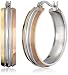 Stainless Steel  Tri Color Hoop Earrings