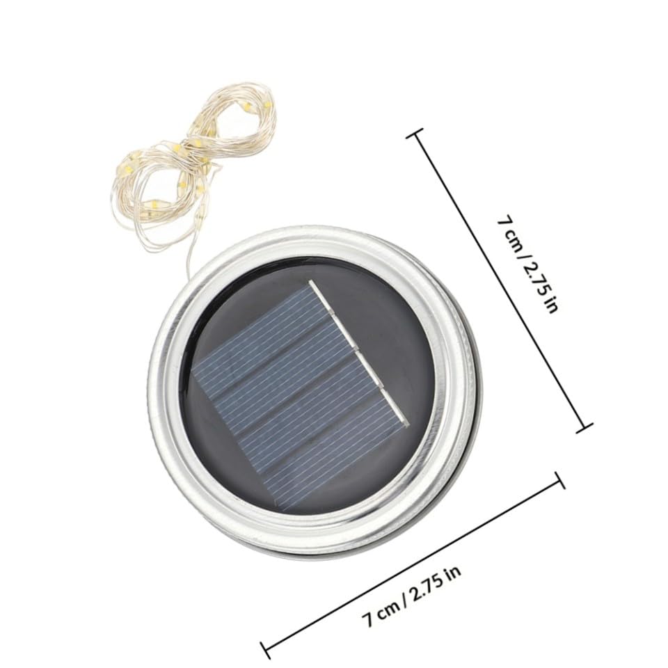 Luces solares para frascos de vidrio con tapa de acero inoxidable duradero Toddmomy 2