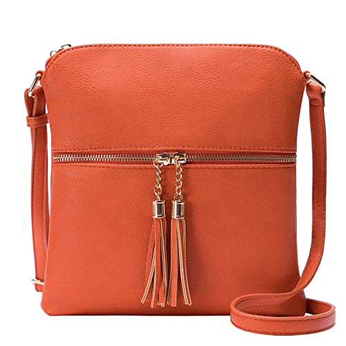 Solene Womens Lightweight Medium Crossbody Purse with Tassel, Perfect Size Crossbody Bags for Daily Use, travel