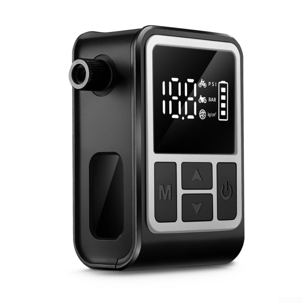Gdfnmogo Pompa elettrica portatile per gonfiaggio pneumatici, compressore ad alta pressione con display digitale, 130 psi, per ciclismo, moto e palloni sportivi