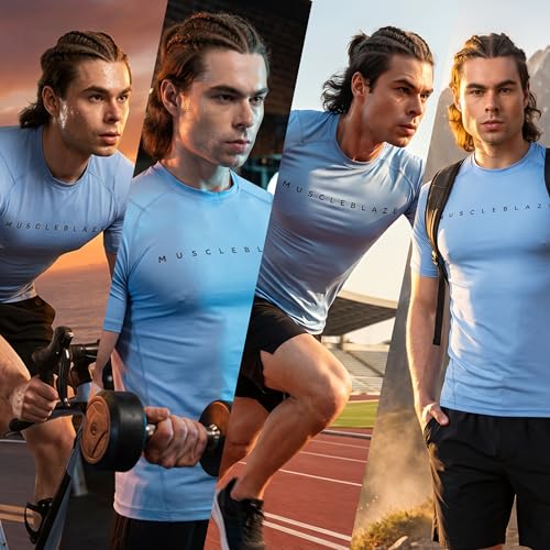 Image of MuscleBlaze Half Sleeve Air Tech Compression MuscleTee for Men