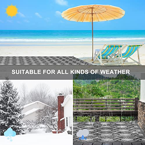 Outdoor Rug, 5X8Ft Outdoor Plastic Straw Rug, Romrol Reversible Mats, Area Rug Decor, Waterproof, Portable, Camping Mat And Rug For Indoor, Outdoors, Rv, Patio, Picnic, Beach, Camping, Black And White #TOP6