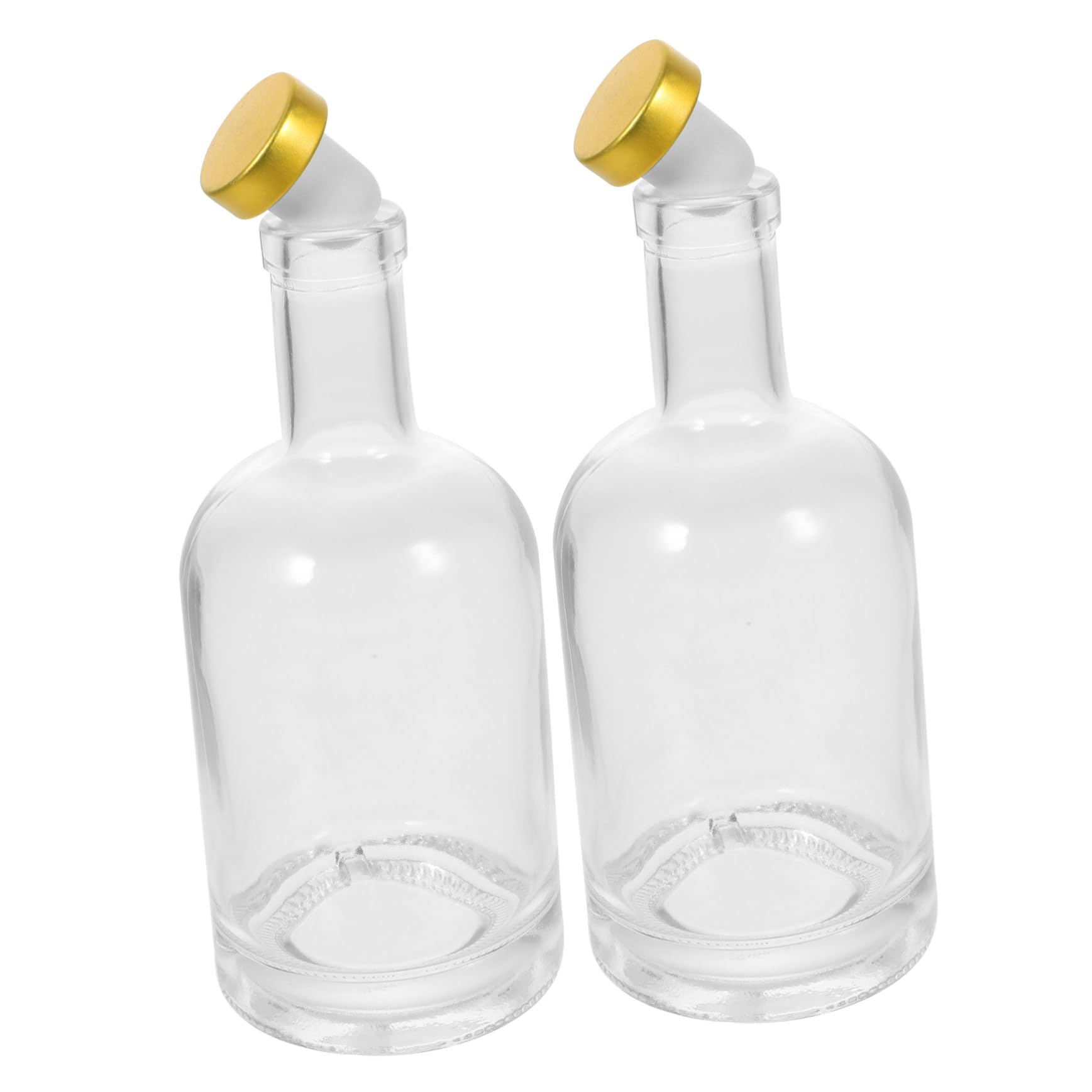 SECFOU Dickwandige Glasflaschen Leicht zu Gießen und Reinigen 375ml 2 Stück-pack Wodkaflaschen mit Weitem Öffnung und Schraubtextur Boden Zufällige Farbe für Riegel Undhause